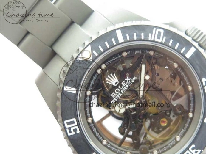 116610 Bezel Skeleton DIal Best Sandblasted Edition on ROF Andrea Submariner Carbon SA3130 Pirlo 0308